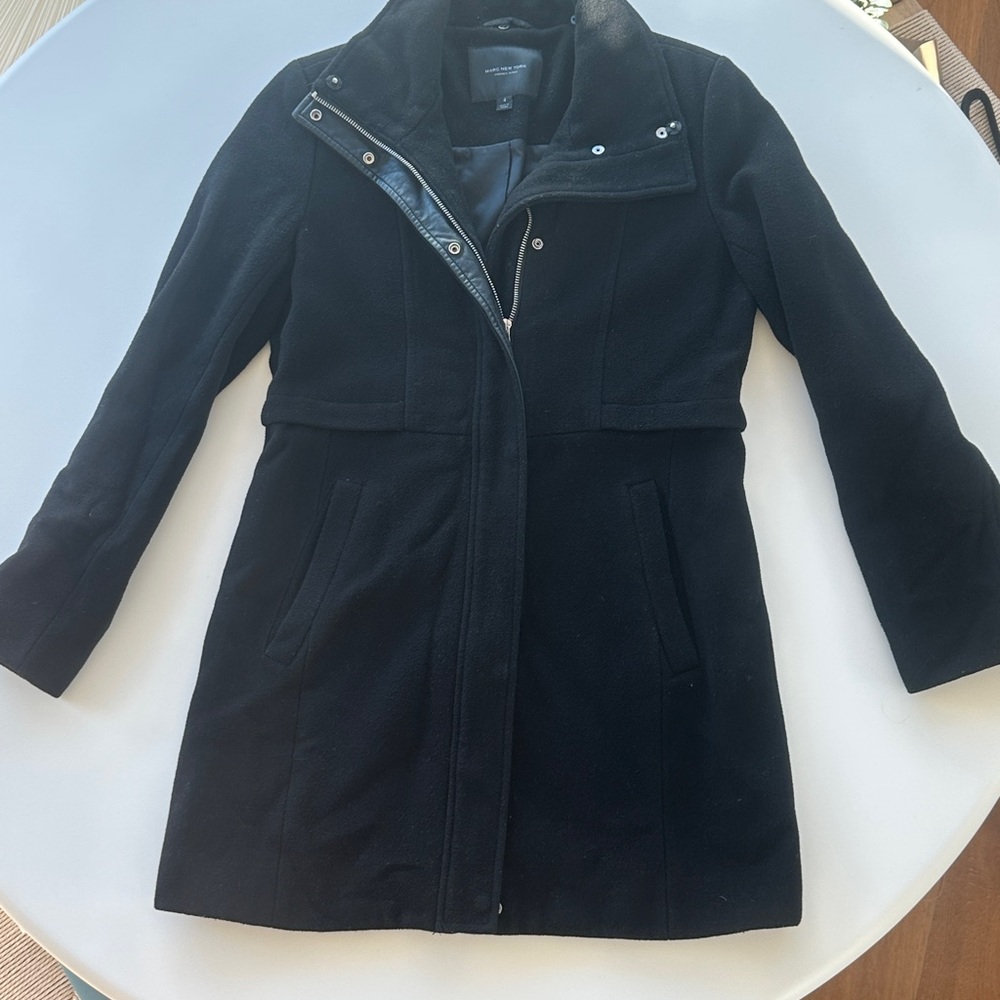 Marc New York Black Wool Pea Coat